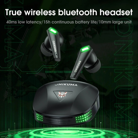 Onikuma T308 Bluetooth 5.3 TWS gamer fülhallgató, fekete