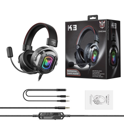 Onikuma K3 RGB Gaming headset - Fekete