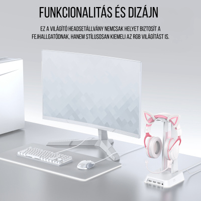 Onikuma ST-2 RGB Headset állvány - Fehér