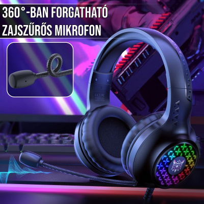 Onikuma X7 Pro RGB Gamer Fejhallgató - Fekete