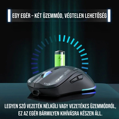 Onikuma CW917 Dual-Mode Vezeték Nélküli Gamer Egér - Fekete