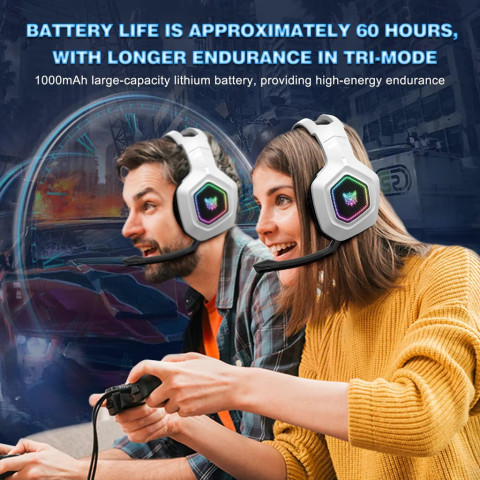 Onikuma B100 Tri-Mode Vezeték Nélküli Gamer Headset - Fehér