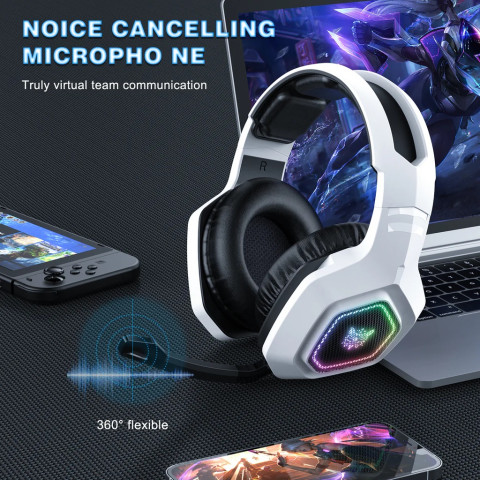 Onikuma B100 Tri-Mode Vezeték Nélküli Gamer Headset - Fehér