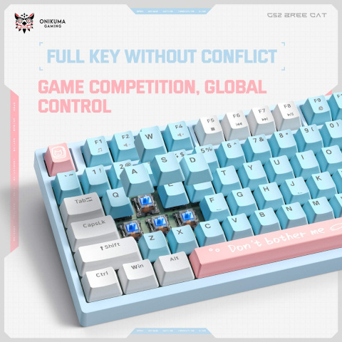 Onikuma G52 Mechanikus Gamer Billentyűzet - Kék