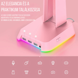 Onikuma ST-2 RGB Headset állvány - Pink