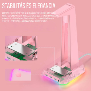 Onikuma ST-2 RGB Headset állvány - Pink