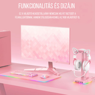 Onikuma ST-2 RGB Headset állvány - Pink