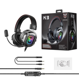 Onikuma K3 RGB Gaming headset - Fekete
