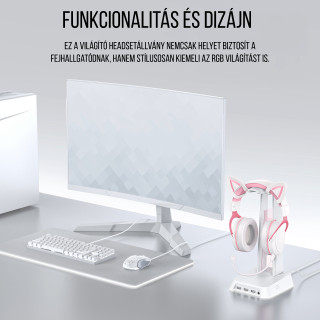 Onikuma ST-2 RGB Headset állvány - Fehér