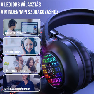 Onikuma X7 Pro RGB Gamer Fejhallgató - Fekete