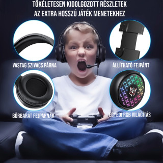 Onikuma X7 Pro RGB Gamer Fejhallgató - Fekete