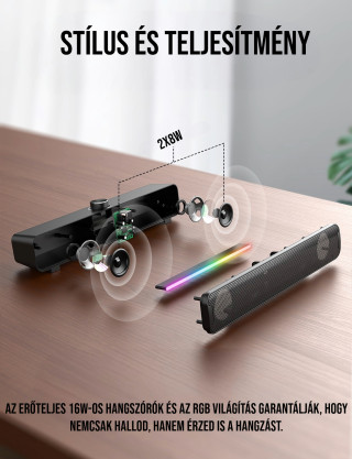 Onikuma L16 RGB Soundbar - Fekete