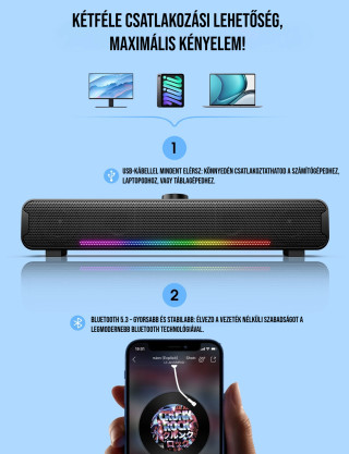 Onikuma L16 RGB Soundbar - Fekete