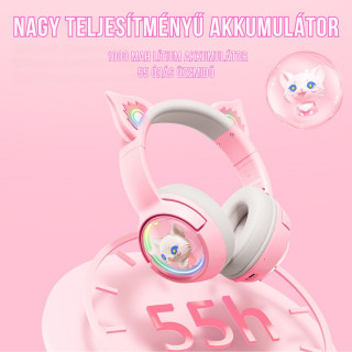 Onikuma B5 Vezeték nélküli Gamer headset - Pink - Cicafüles