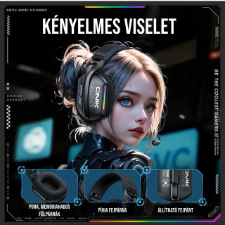 Onikuma GT808 Tri-Mode Vezeték Nélküli Gamer Headset