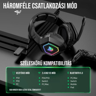 Onikuma B100 Tri-Mode Vezeték Nélküli Gamer Headset