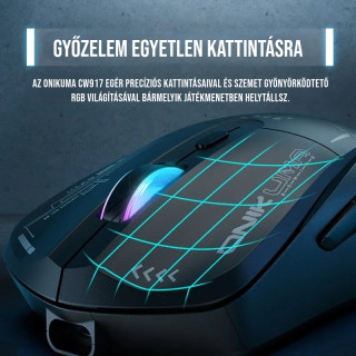 Onikuma CW917 Dual-Mode Vezeték Nélküli Gamer Egér - Fekete