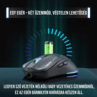 Onikuma CW917 Dual-Mode Vezeték Nélküli Gamer Egér - Fekete