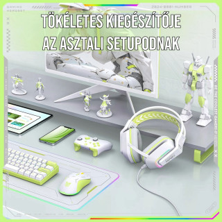 Onikuma X13 Vezetékes Gamer Fejhallgató RGB világítással - Fehér