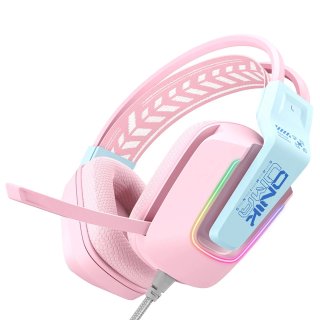 Onikuma X13 Vezetékes Gamer Fejhallgató RGB világítással - Pink