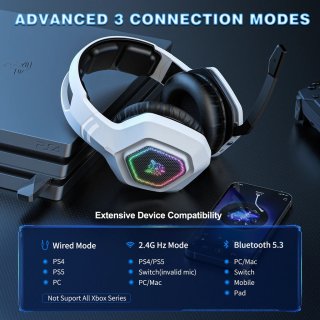 Onikuma B100 Tri-Mode Vezeték Nélküli Gamer Headset - Fehér