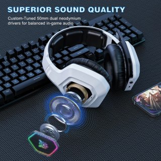Onikuma B100 Tri-Mode Vezeték Nélküli Gamer Headset - Fehér