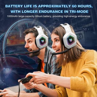 Onikuma B100 Tri-Mode Vezeték Nélküli Gamer Headset - Fehér