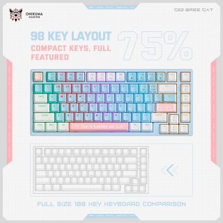Onikuma G52 Mechanikus Gamer Billentyűzet - Kék