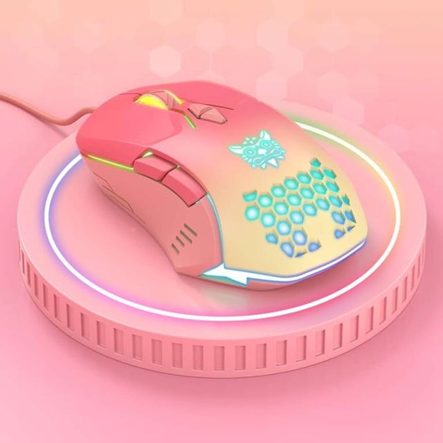 Onikuma CW902 Gamer Egér - Peach