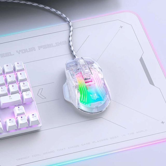 Onikuma CW923 RGB Átlátszó Gamer Egér
