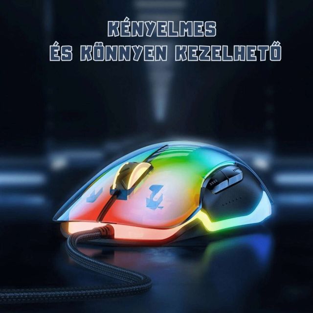 Onikuma CW925 RGB Átlátszó Gamer Egér