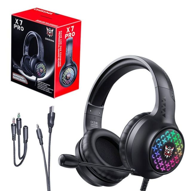 Onikuma X7 Pro RGB Gamer Fejhallgató - Fekete