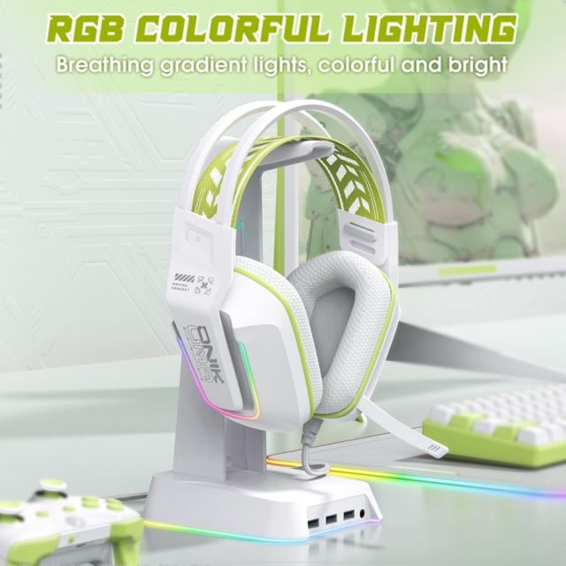 Onikuma X13 Vezetékes Gamer Fejhallgató RGB világítással - Fehér