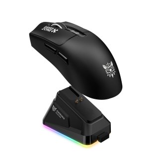 ONIKUMA DM10 vezeték nélküli gamer egér + mágneses RGB töltődokkoló - Fekete