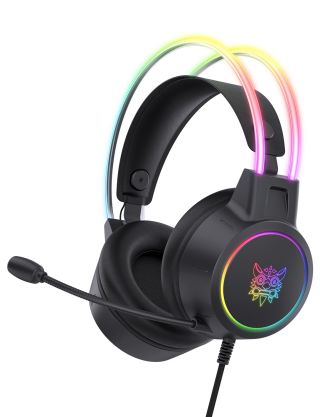 Onikuma X15 PRO Gamer Headset, Virtual surround, Over-Ear, mikrofonos, RGB, 3.5mm jack, vezetékes