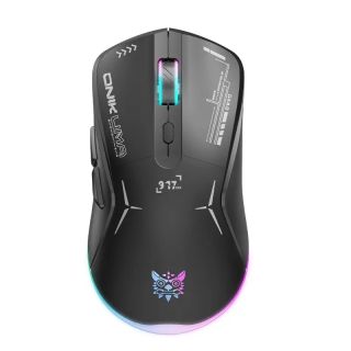 Onikuma CW917 Dual-Mode Vezeték Nélküli Gamer Egér - Fekete, RGB, vezeték nélküli, wireless