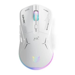 Onikuma CW917 Dual-Mode Vezeték Nélküli Gamer Egér - Fehér, RGB, vezeték nélküli, wireless