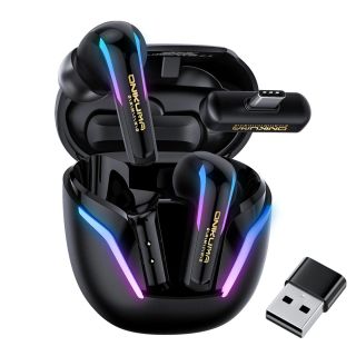 Onikuma T27 Vezeték Nélküli Gamer Fülhallgató, Stereo, TWS, mikrofonos, RGB, vezeték nélküli, wireless, bluetooth