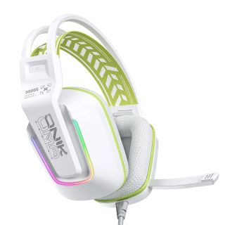 Onikuma X13 Vezetékes Gamer Fejhallgató RGB világítással - Fehér, Stereo, Over-Ear, mikrofonos, RGB, 3.5mm jack, vezetékes