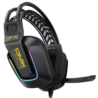 Onikuma X13 Vezetékes Gamer Fejhallgató RGB világítással - Fekete, Stereo, Over-Ear, mikrofonos, RGB, 3.5mm jack, vezetékes