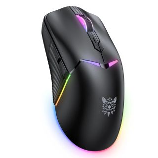 Onikuma CW928 Tri-Mode Vezeték nélküli Gamer egér - Fekete, RGB, vezeték nélküli, wireless