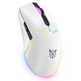 Onikuma CW928 Tri-Mode Vezeték nélküli Gamer egér - Fehér, RGB, vezeték nélküli, wireless