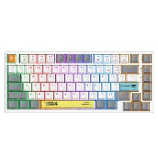 Onikuma G58 Mechanikus Gamer Billentyűzet TKL - Fehér - Angol kiosztás!, BLUE switch, RGB, Mechanikus, TKL, anti ghosting, vezetékes, +egér