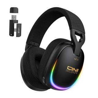 Onikuma GT828 4-Mode Vezeték Nélküli Gamer Headset, Stereo, Over-Ear, mikrofonos, RGB, USB, vezeték nélküli, wireless, bluetooth