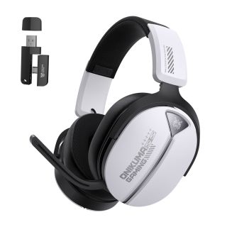 Onikuma GT887 4-Mode Vezeték Nélküli Gamer Headset - Fehér, Stereo, Over-Ear, mikrofonos, USB, vezeték nélküli, wireless, bluetooth