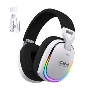 Onikuma GT805 4-Mode Vezeték Nélküli Gamer Headset, Stereo, Over-Ear, mikrofonos, RGB, USB, vezeték nélküli, wireless, bluetooth
