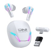 Onikuma T27 2,4 GHz és Bluetooth 5.3 TWS gamer fülhallgató, fehér