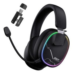 Onikuma GT836 4-Mode Vezeték Nélküli Gamer Headset, Stereo, Over-Ear, mikrofonos, RGB, USB, vezeték nélküli, wireless, bluetooth