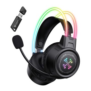 Onikuma GT889 Tri-Mode Vezeték Nélküli Gamer Headset, Stereo, Over-Ear, mikrofonos, RGB, USB, vezeték nélküli, wireless, bluetooth