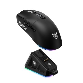 ONIKUMA DM07 vezeték nélküli gamer egér + mágneses RGB töltődokkoló - Fekete